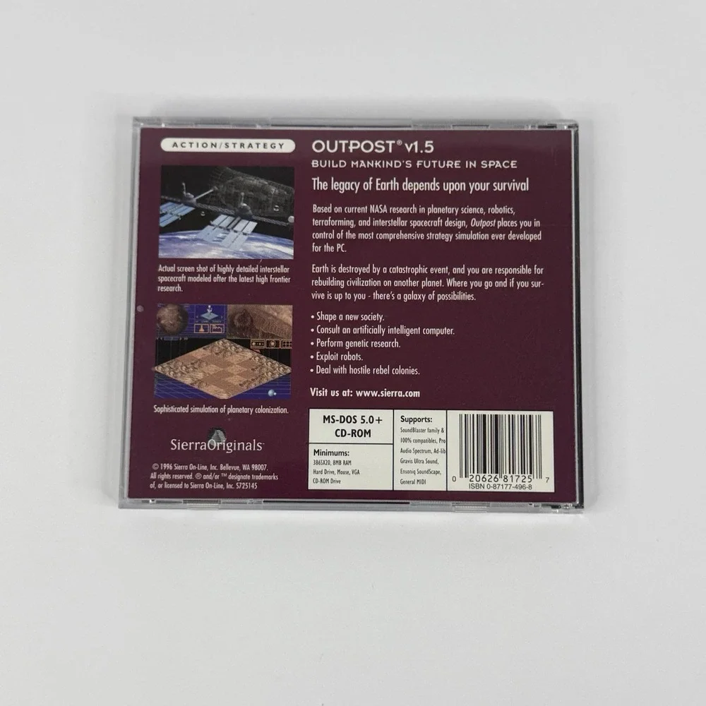 Outpost (PC, CD-ROM, Sierra 1996) Complete with Jewel Case - Tested Working